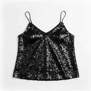 NEW NWT Express Black Sequin Camisole